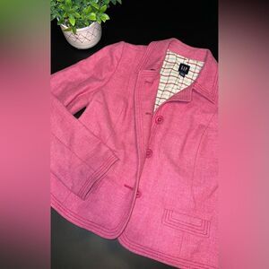 Gap Pink Button Down Blazer Jacket Size Large EUC